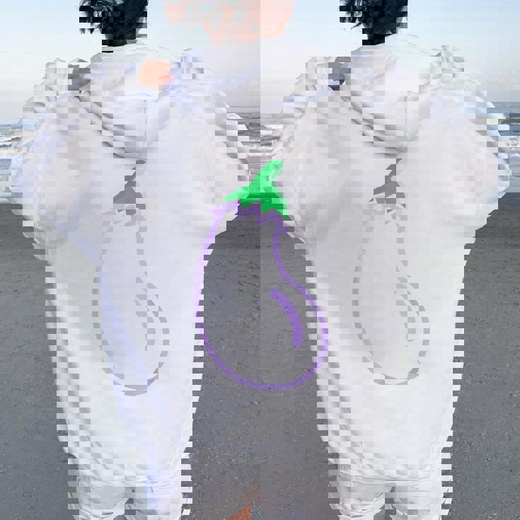 ナス 衣装 野菜 ビーガン 大人 女性 男性 子供 レディース オーバーサイズ パーカー バックプリント