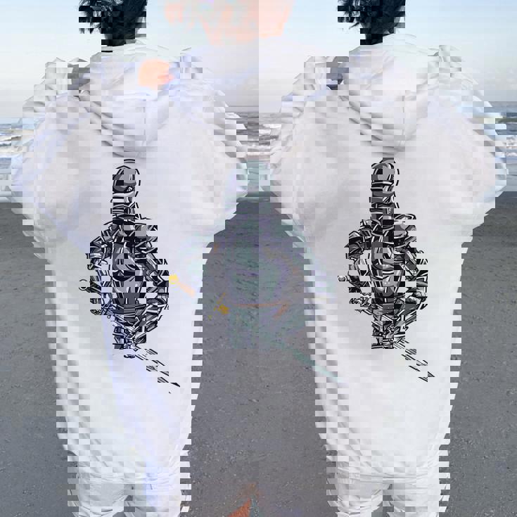 中世の兵士 騎士 戦士 ギフト 男性 女性 子供 男の子 レディース オーバーサイズ パーカー バックプリント