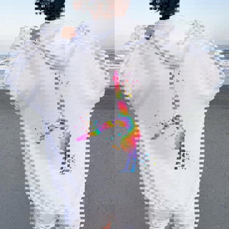 体操 床付き 女の子 キッズ 新体操 レディース オーバーサイズ パーカー バックプリント