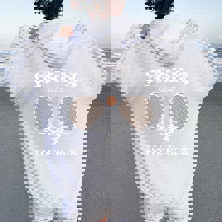 傘寿祝い 卓球好き ピンポン好き 父 男性 女性 80歳 傘寿 お祝い 傘寿モードオン 回転は終わらない レディース オーバーサイズ パーカー バックプリント