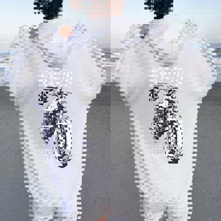 古希祝い バイク好き 車好き 父 男性 女性 クラシックバイク 70歳 I'm Not Old I'm Classic レディース オーバーサイズ パーカー バックプリント