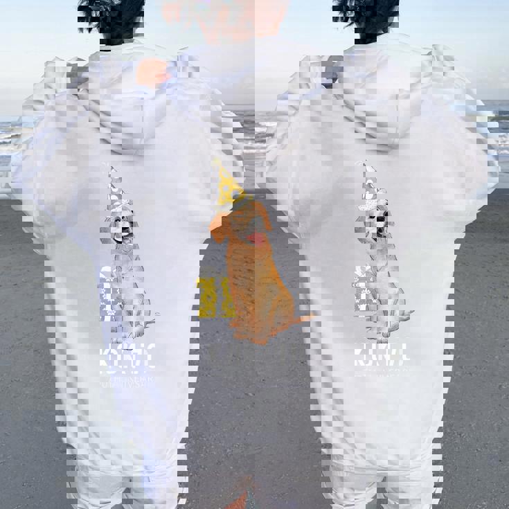 古希祝い 犬好き 男性 女性 父 母 古希 お祝い 70歳 かわいい 犬 ゴールデンレトリバー おもしろ レディース オーバーサイズ パーカー バックプリント