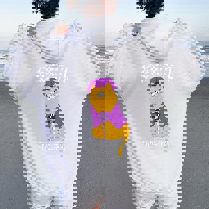 古希祝い 猫 ねこ ちゃんちゃんこ 男性 女性 猫好き 70歳 Cat Days Best Days レディース オーバーサイズ パーカー バックプリント