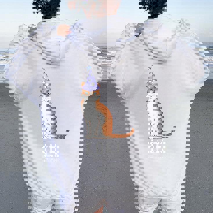 古希祝い 猫好き 男性 女性 古希 お祝い 70歳 かわいい ねこ おしゃれ 猫 紫色 レディース オーバーサイズ パーカー バックプリント