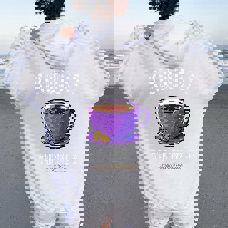 喜寿祝い コーヒー好き 父 男性 女性 喜寿 お祝い コーヒー コーヒー人生 77歳 おしゃれ レディース オーバーサイズ パーカー バックプリント