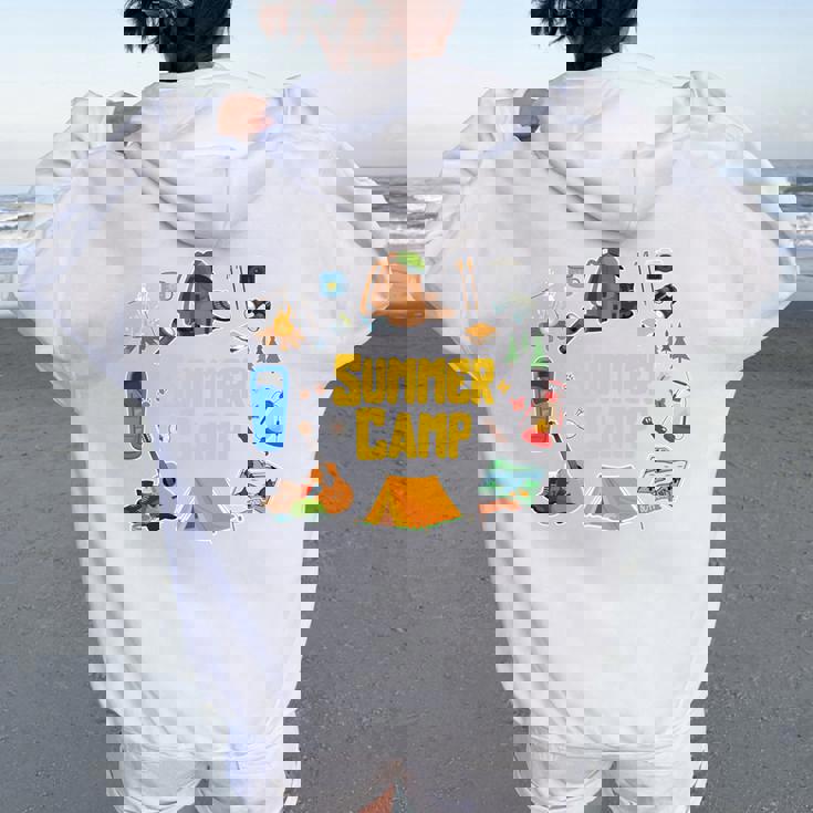 夏のキャンプ旅行 キャンパー キッズ 女の子 男の子 お揃い 長袖tシャツ レディース オーバーサイズ パーカー バックプリント