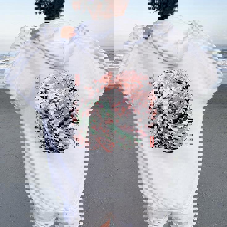 日本 浮世絵 京都 祇園甲部 五花街 桜 舞妓 着物 バックプリント レディース オーバーサイズ パーカー バックプリント