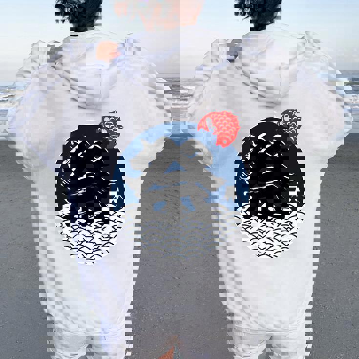 祭 まつり お祭り 海 富士山 鯛 夏祭り 秋祭り 花火大会 納涼まつり カジュアル はっぴのようなおもしろワッショイ レディース オーバーサイズ パーカー バックプリント