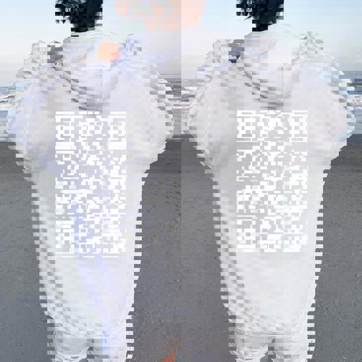 裏面 面白い Qr Fck オフコード 言葉 引用 男性用 女性用 レディース オーバーサイズ パーカー バックプリント