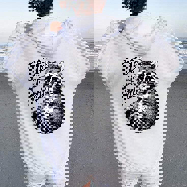 野生の女の子の夏の面白いミームかわいいけど野生のアライグマ休暇 レディース オーバーサイズ パーカー バックプリント