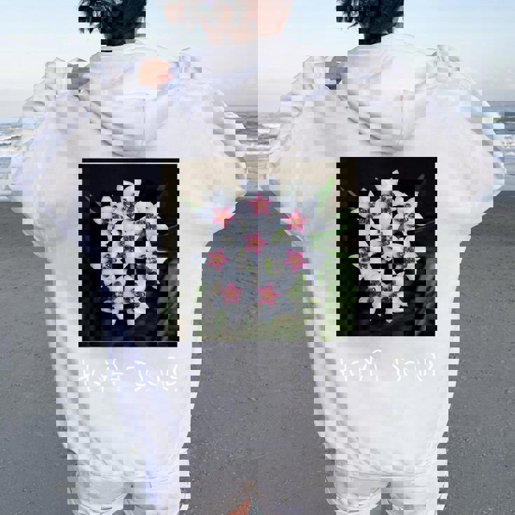 面白いhoya Flowers 多肉植物 ガーデニング 植物 レディース オーバーサイズ パーカー バックプリント