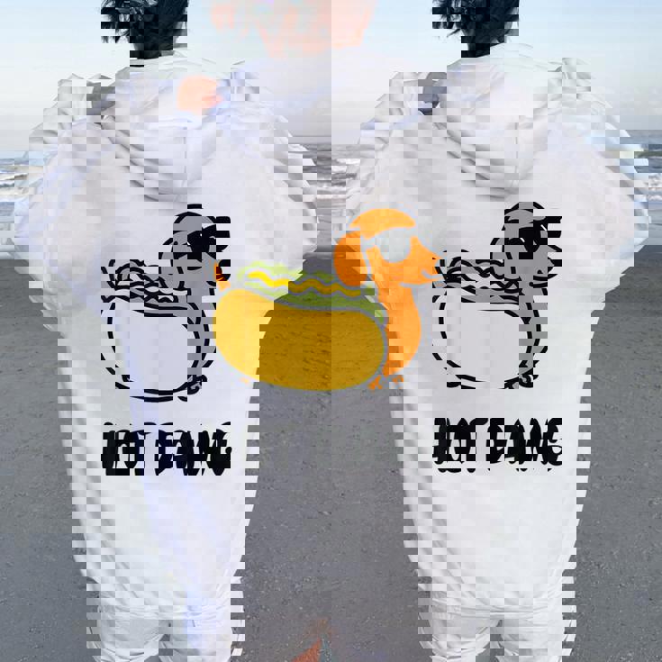 面白い犬 ホットドッグ 食通 駄洒落ギフト 男性 女性 キッズ 男の子 女の子 レディース オーバーサイズ パーカー バックプリント