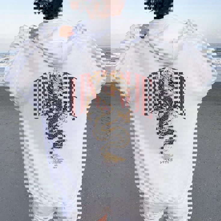 龍 美的 ヒップホップ Y2k Hip Hop 服 レトロ ヴィンテージ ストリートウェア ファッション 女性 男性 竜 レディース オーバーサイズ パーカー バックプリント