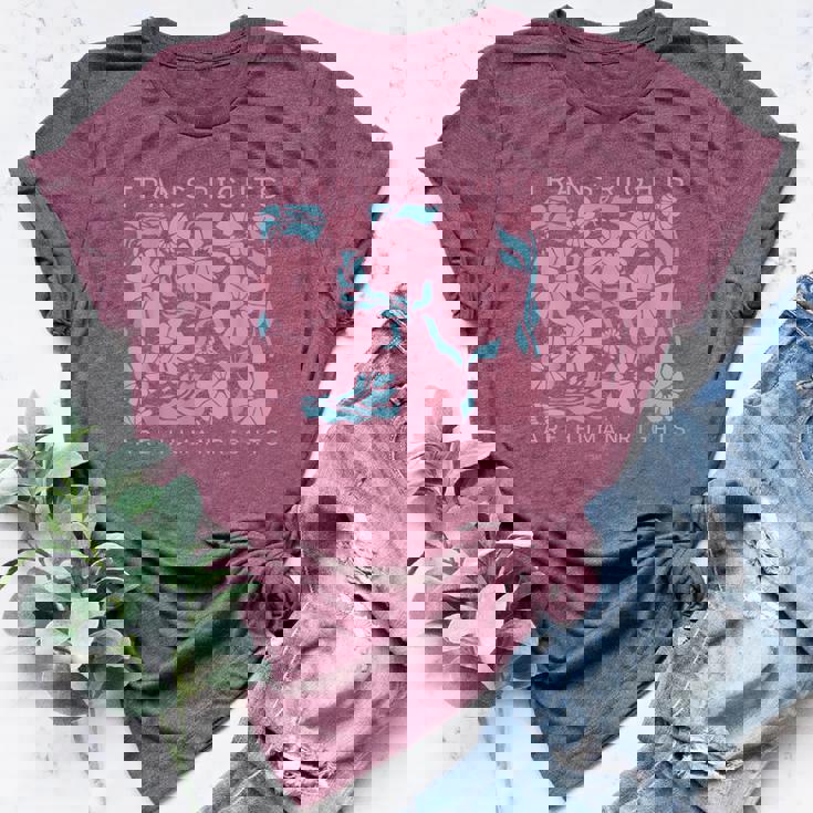 Trans Rights Are Human Rights Floral Lgbtq Pride Transgender Bella Canvas T-shirt Trans Rights Are Human Rights Floral Lgbtq Pride Transgender Bella Canvas T-shirt