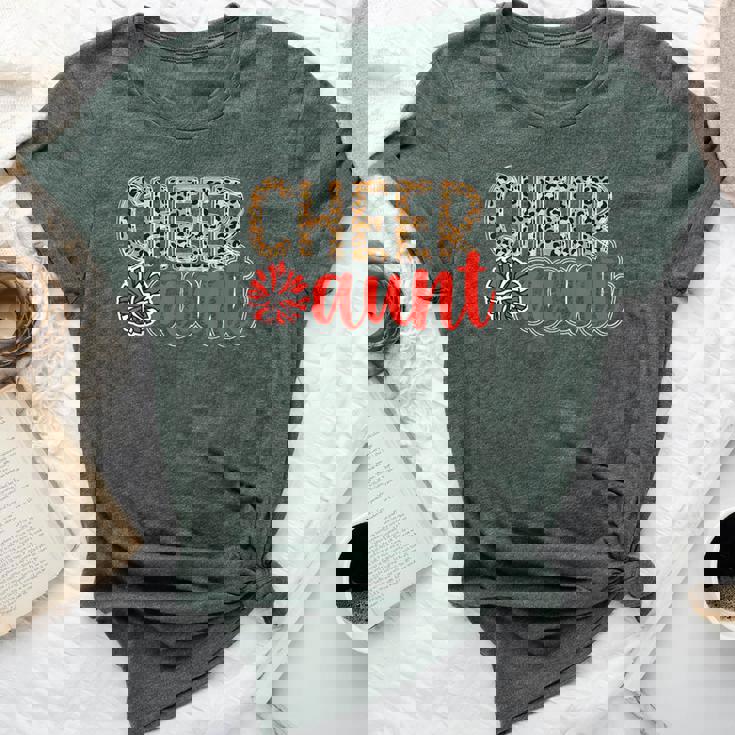 Cheer Aunt Leopard Aunt Of A Cheerleader Aunt Cheer Auntie Bella Canvas T-shirt