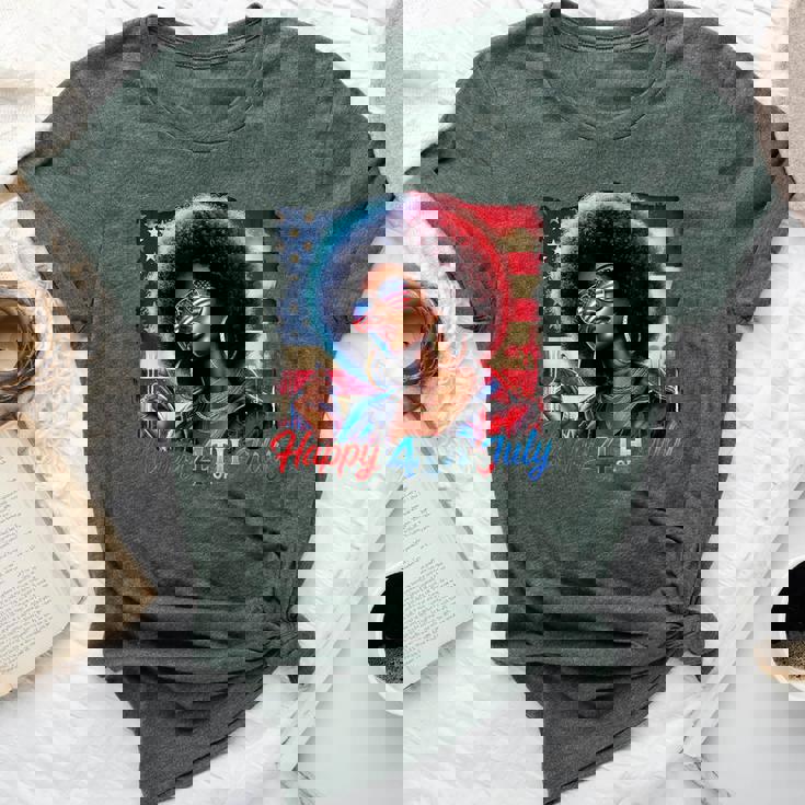 Happy 4Th Of July Black Girl Us Flag Melanin Afro African Bella Canvas T-shirt