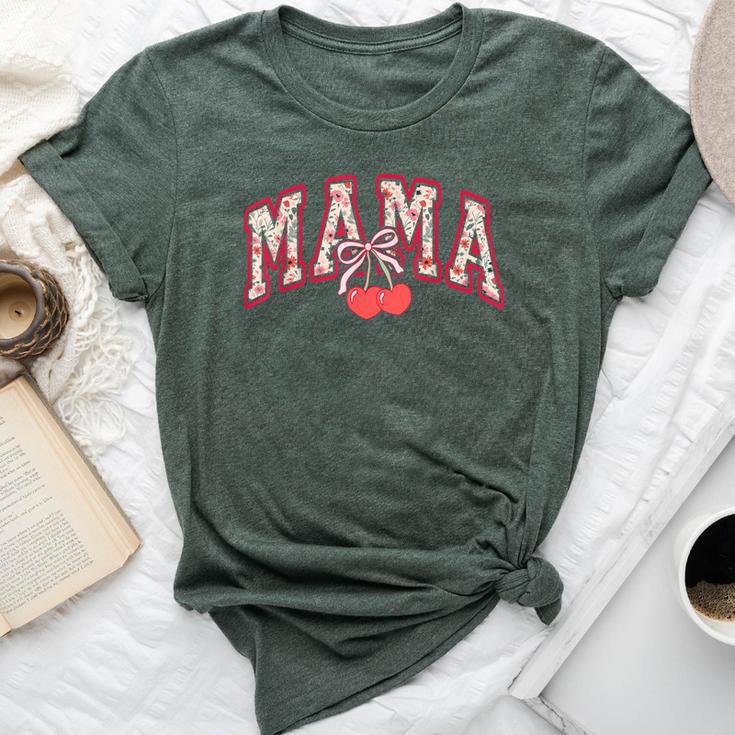 Mama Mommy Cherry Happy Mother's Day Mom Life Coquette Bow Bella Canvas T-shirt