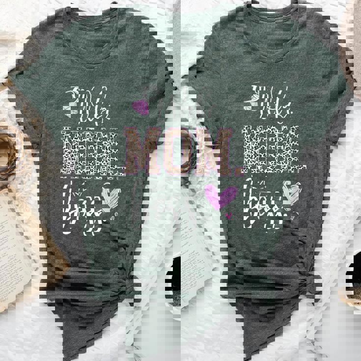 Wife Mom Boss For Mother's Day Leopard Mama Mommy Bella Canvas T-shirt