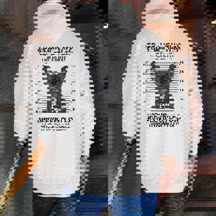 Personal Stalker French Bulldog Men Zip Up Hoodie Back Print