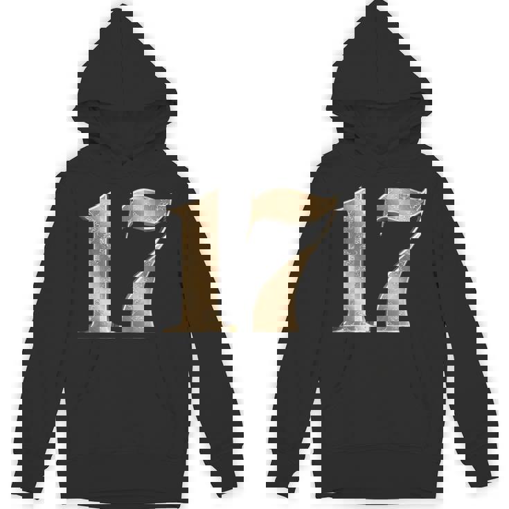 17 セブンティーン 誕生日 お気に入り 数字 フルール・ド・リス デザイン パーカー