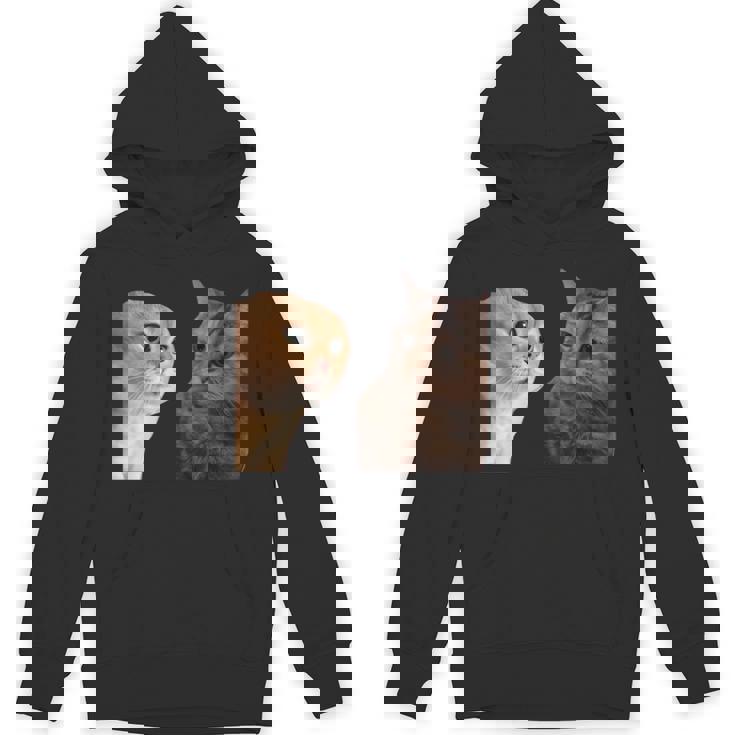 2匹の猫がミームを話す 長袖tシャツ パーカー