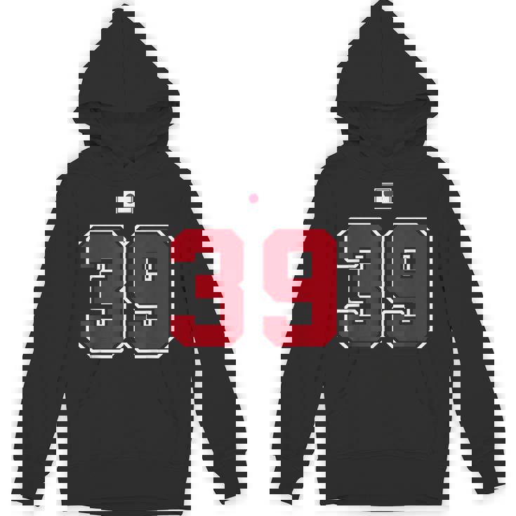 39 ナンバー カレッジスタイル ヴィンテージ 赤 白 日本国旗 パーカー