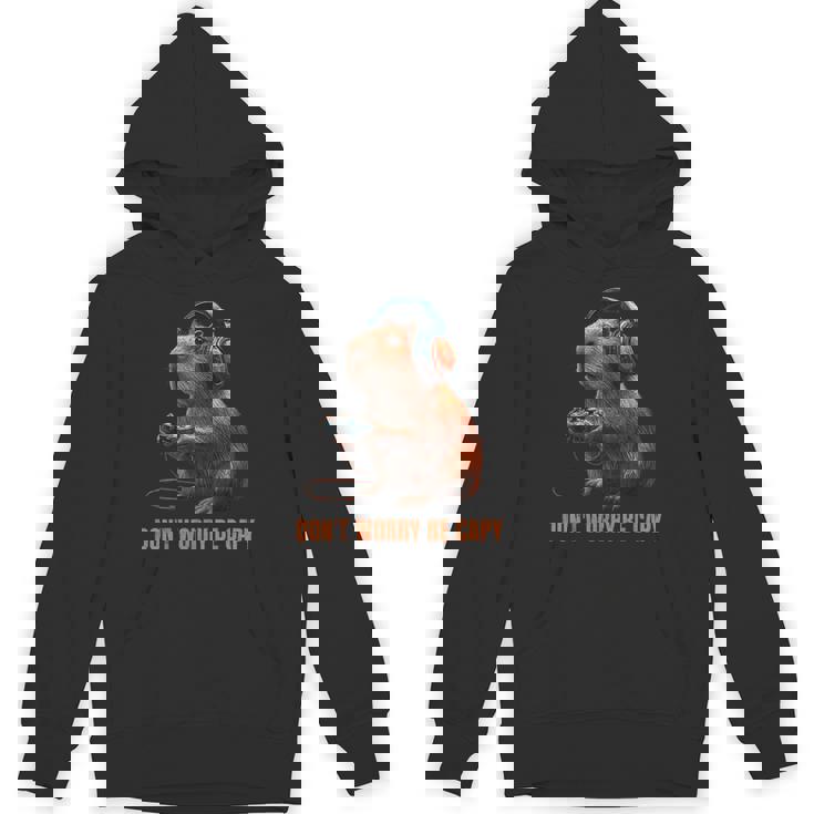 Capybara Don't Worry Be Capy Video Game Retro Vintage Hoodie