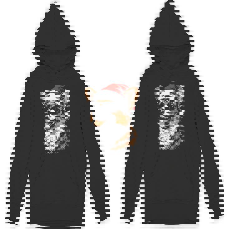 Corgi サンタハット 面白い かわいい 犬 ママ お父さん クリスマス 長袖tシャツ パーカー