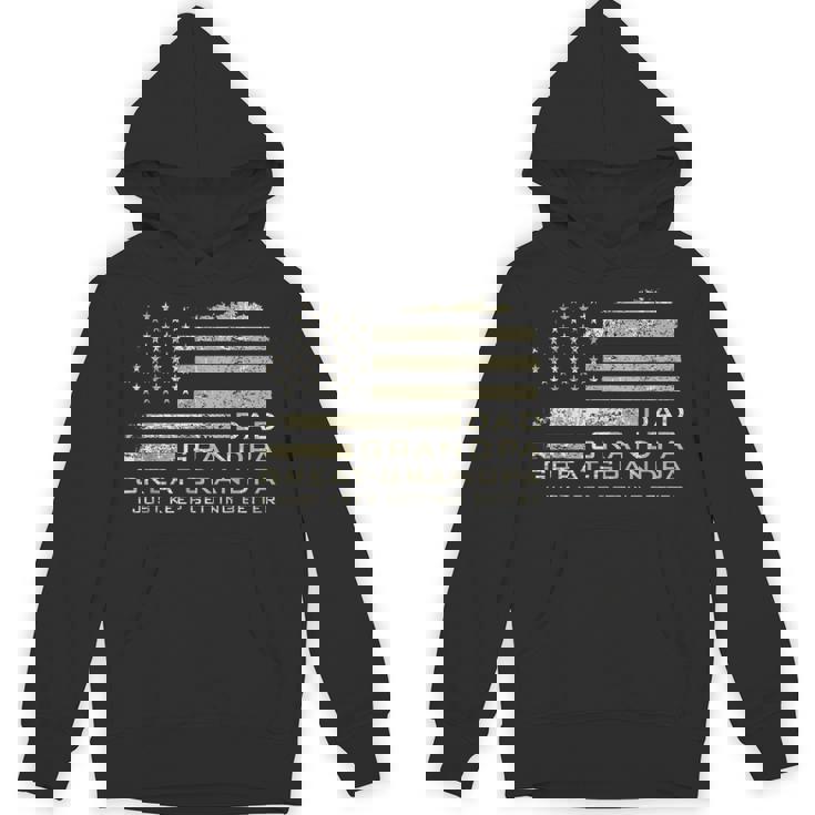 Dad Grandpa Great Grandpa American Flag Fathers Day 4 July Hoodie