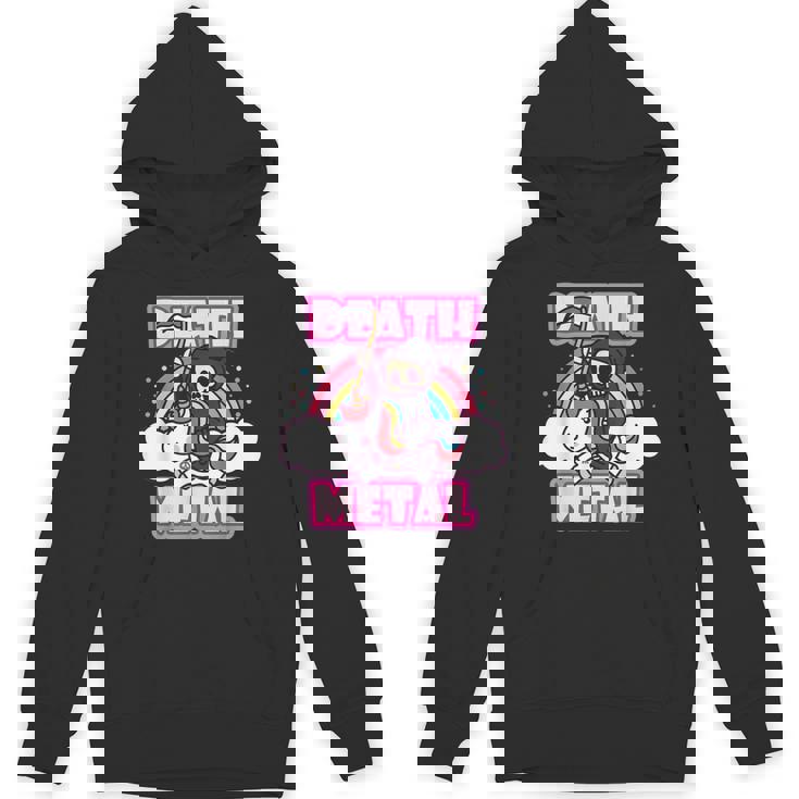 Death Metal Grim Reaper ピンクユニコーン ファニーヘビーメタル パーカー