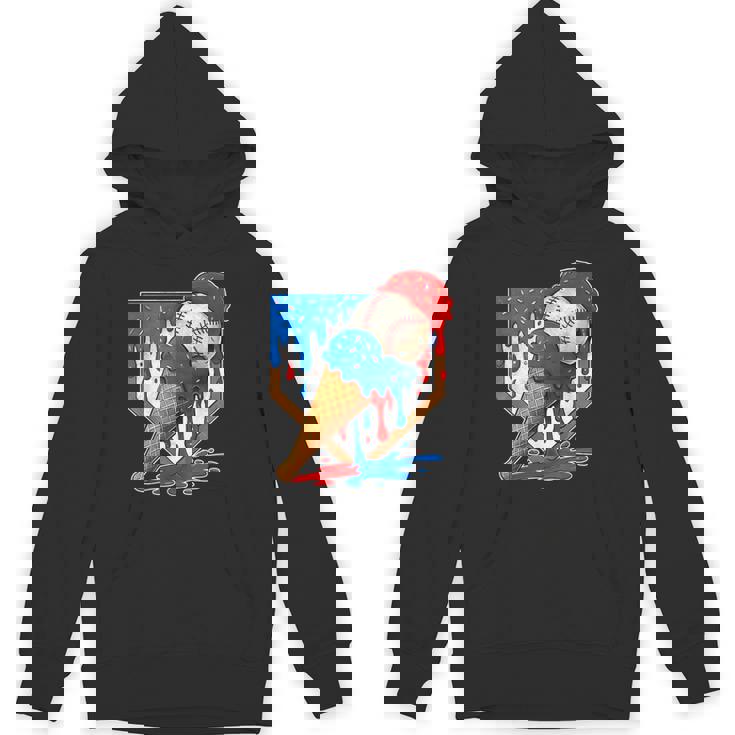 Distressed Baseball Boys Ice Cream Drip Baseball Boys Youth Hoodie
