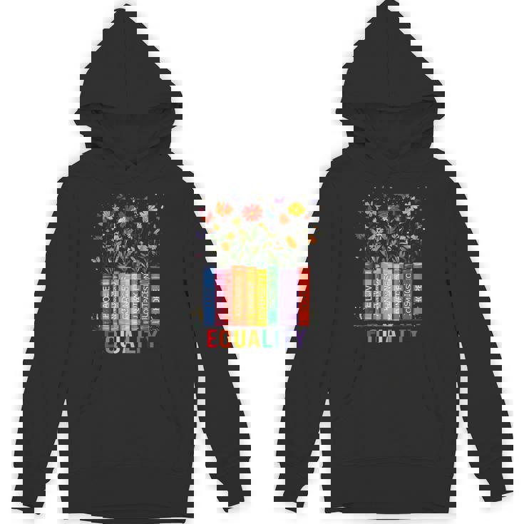 Equality Love Peace And Kindness Book Flowers Lgbt Gay Pride Hoodie