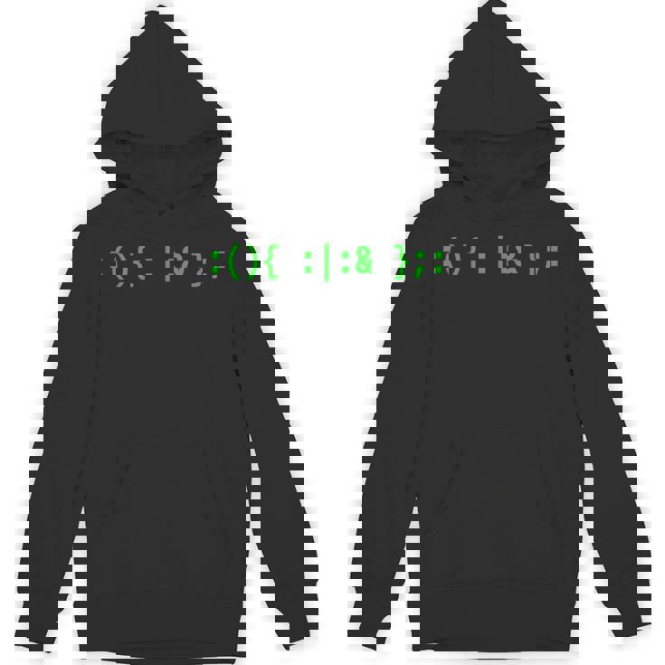 Fork Bomb Bash Hacker Command グリーンテキストデザイン Hoodie