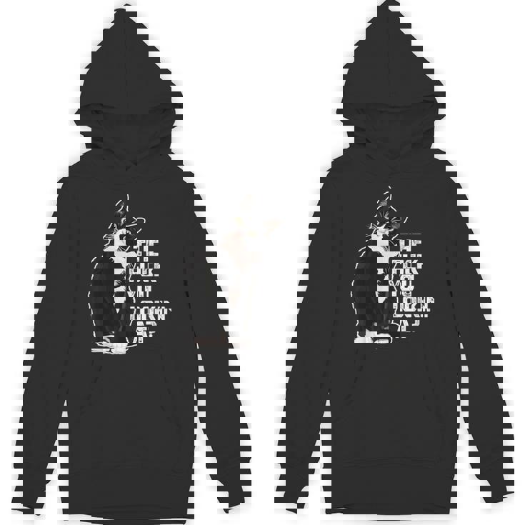 The Fuck You Lookin At 猫好きのための面白い下品なノベルティ パーカー