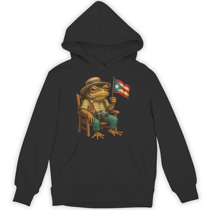 Coqui Frog Puerto Rico Flag Taino Boricua Hispanic Hoodie