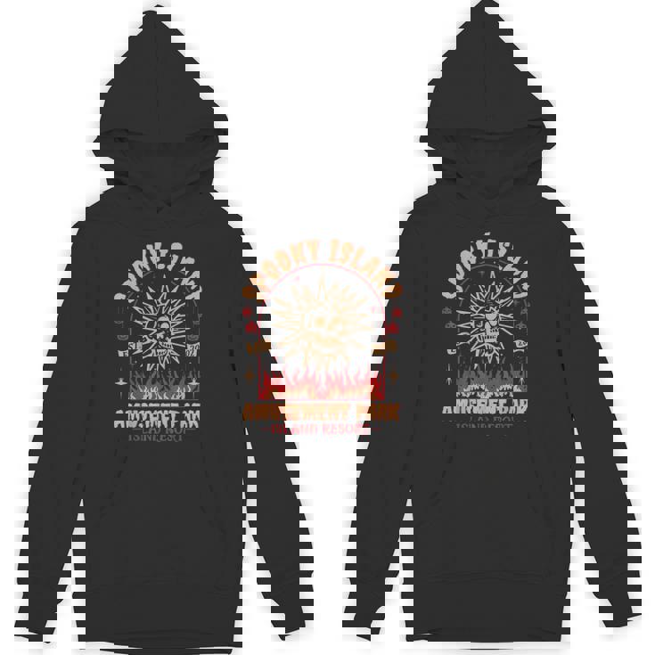 Halloween Spooky Island Est 2002 Amusement Park Skull Hoodie