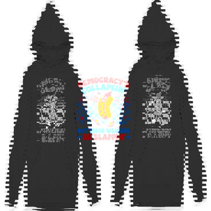 Hot Dog Democracy's Collapsing 4Th July Protest Trump Hoodie