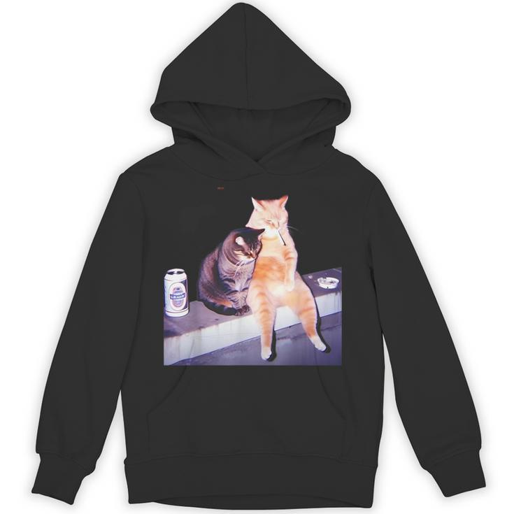 Cigarette Kitten Smoking Cat Meme Stupid Brainrot Hoodie
