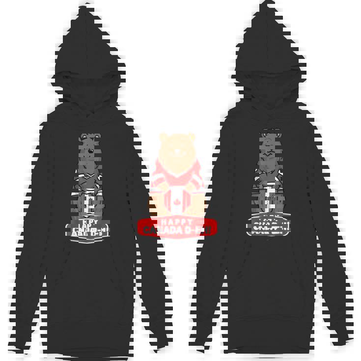 Happy Canada Day 面白いカナダのクマの旗 パーカー