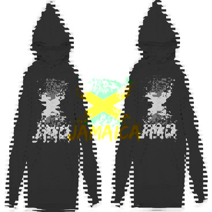 Jamaica Retro Vintage Watercolors Sport Jamaican Flag Hoodie