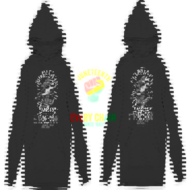 Junenth Freedom Breaking Chains Since 1865 Black Pride Hoodie