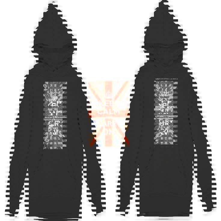 Keep Calm And Carry On Uk Flag パーカー