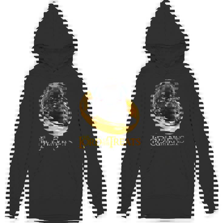 Lord Of The Treats 御馳走の主-クリスマスのための面白い黒いパグ犬 Hoodie