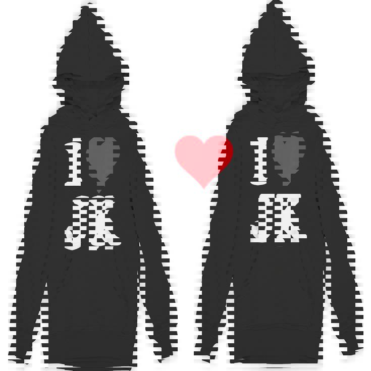 I Love Jk Initials I Heart JK First Last Name J K パーカー