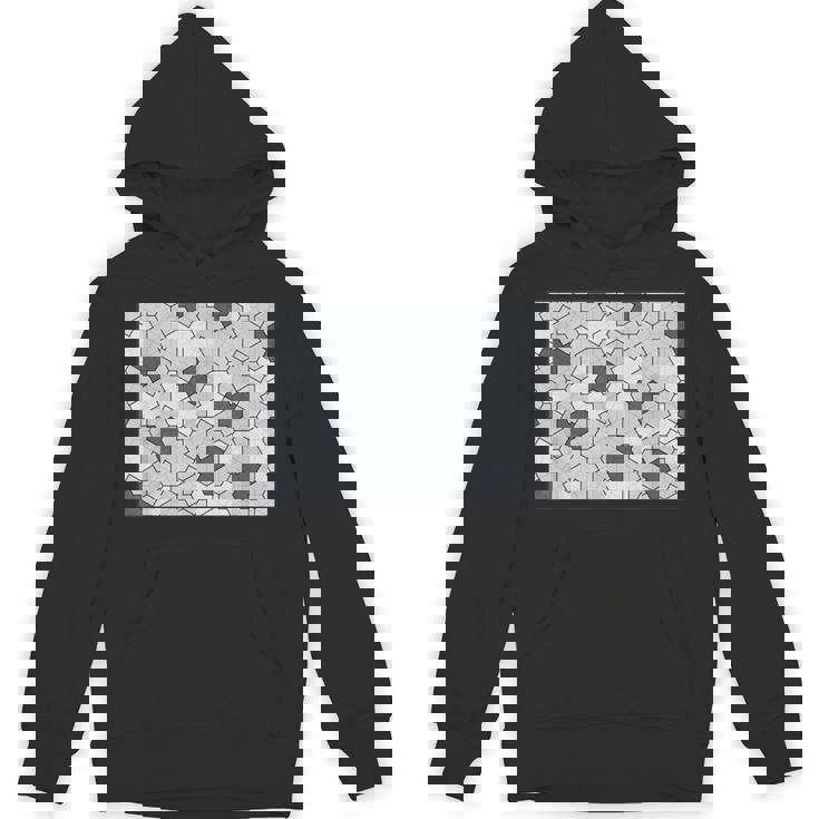 Monotone Aperiodic モノタイルカラー グレータイルパターン パーカー