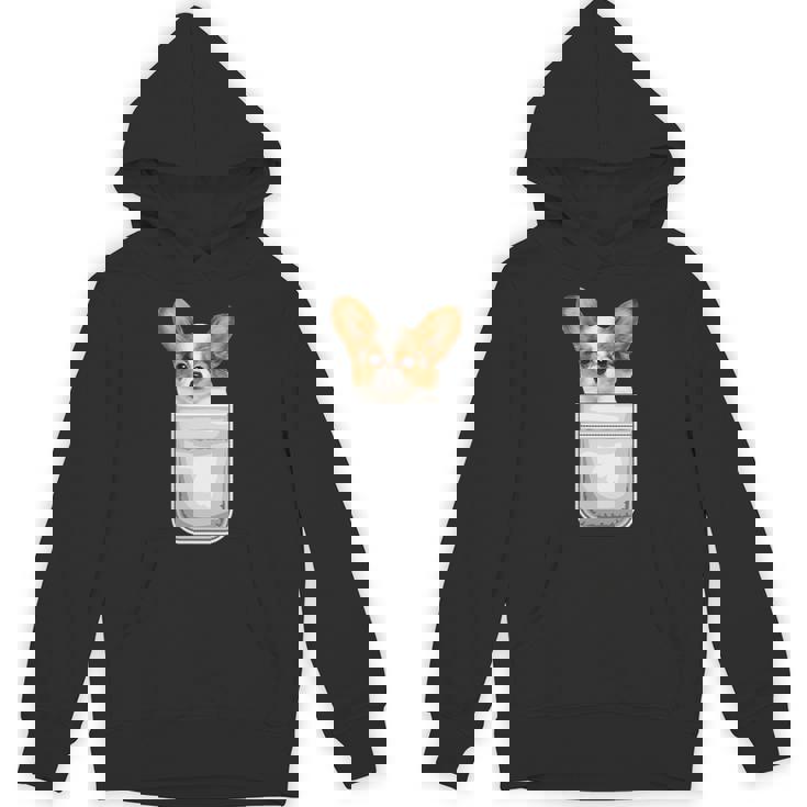 Papillon パピヨン 子犬 ポケットの中の犬 パーカー