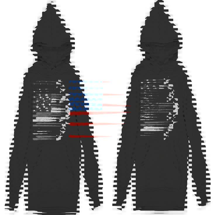 Patriotic Fighter Jets Usa Flag Red White & Blue 4Th Of July Hoodie