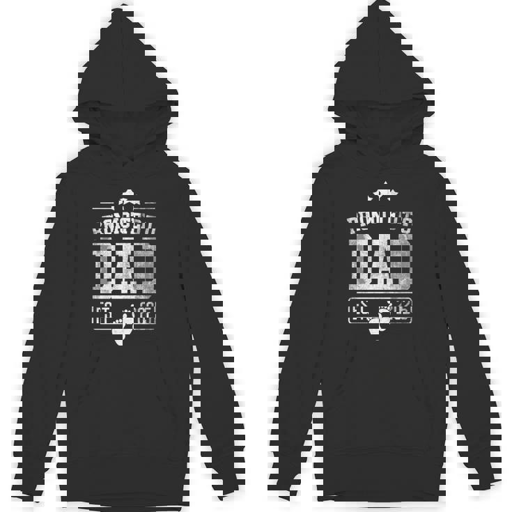 Promoted To Dad Est 2025 New Dad Vintage Fathers Day Hoodie