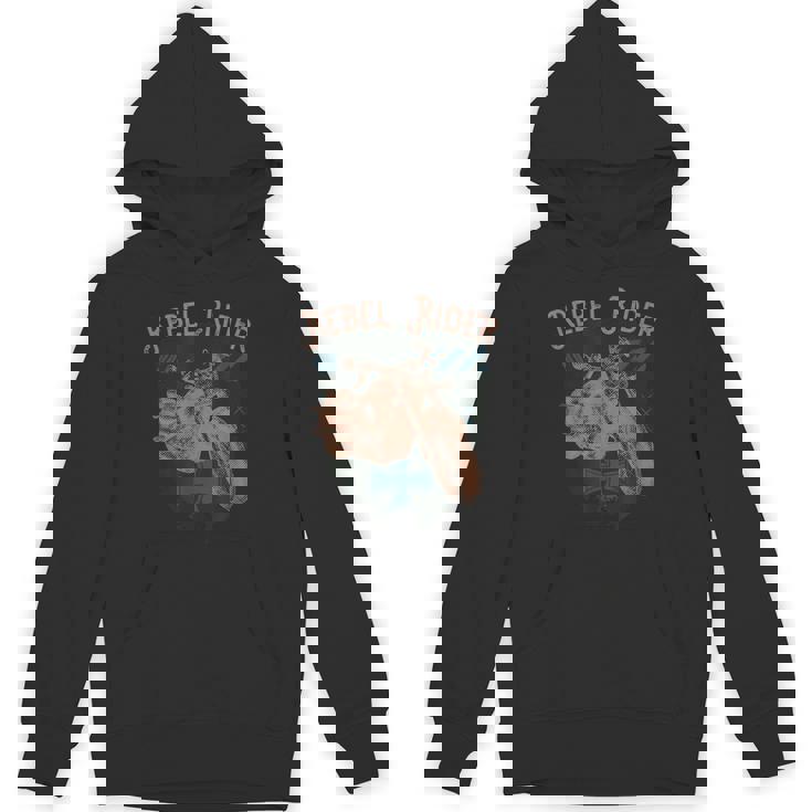 Rebel Rider オートバイ ビンテージ ロッカー バイカー Hoodie