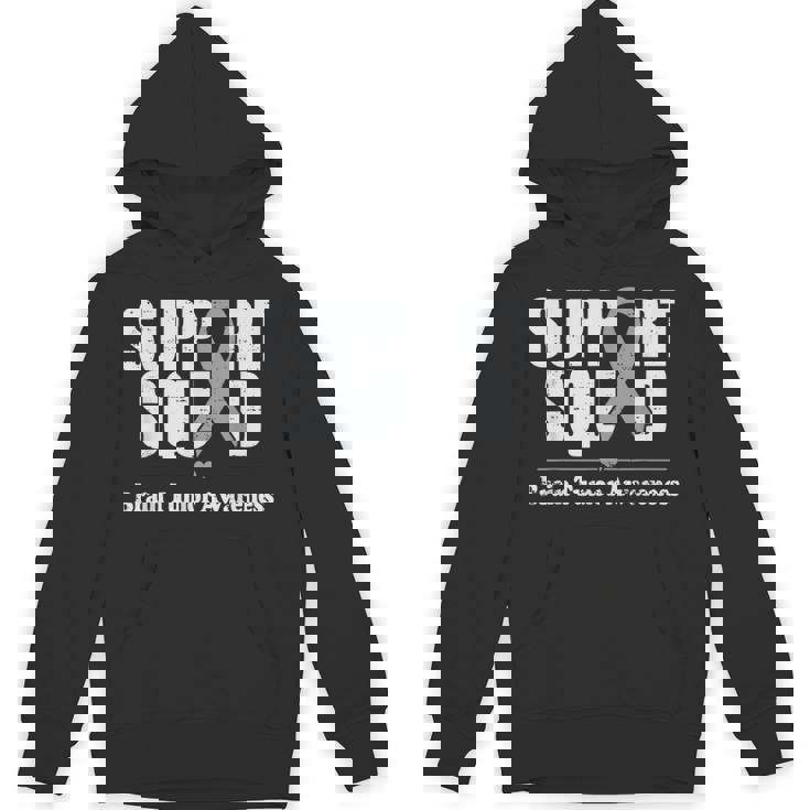 Support Squad Brain Tumor Awareness Brain Cancer Gray Ribbon Hoodie